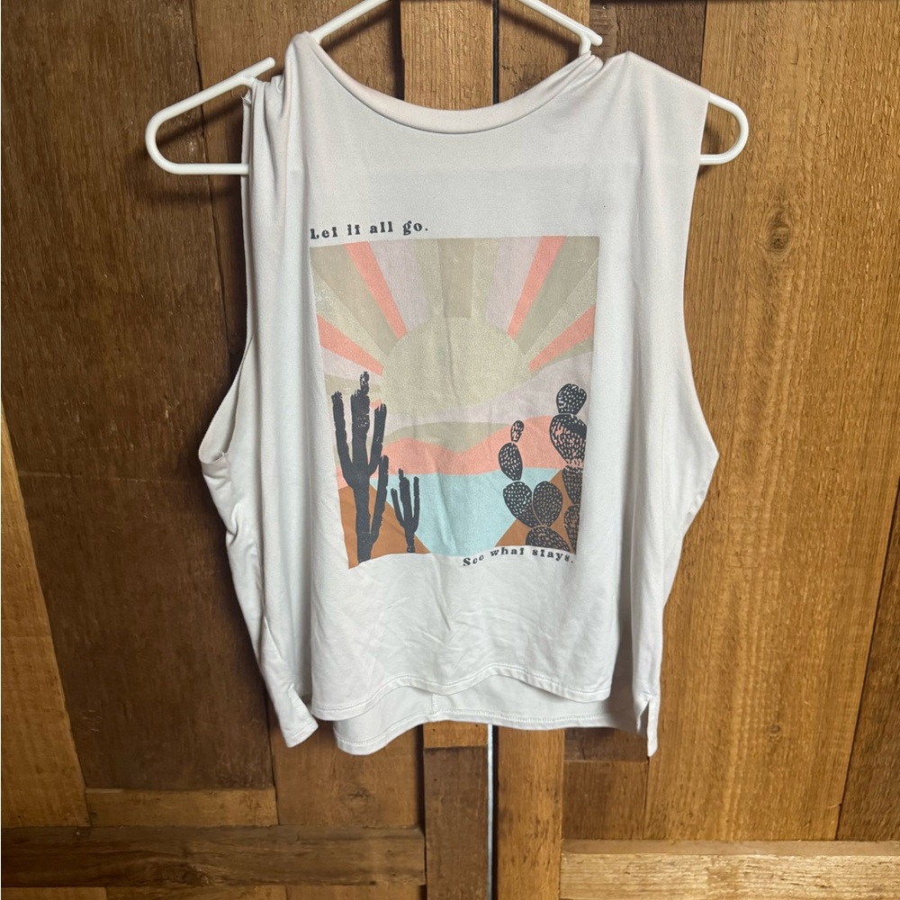 Women's White Graphic Tank Top